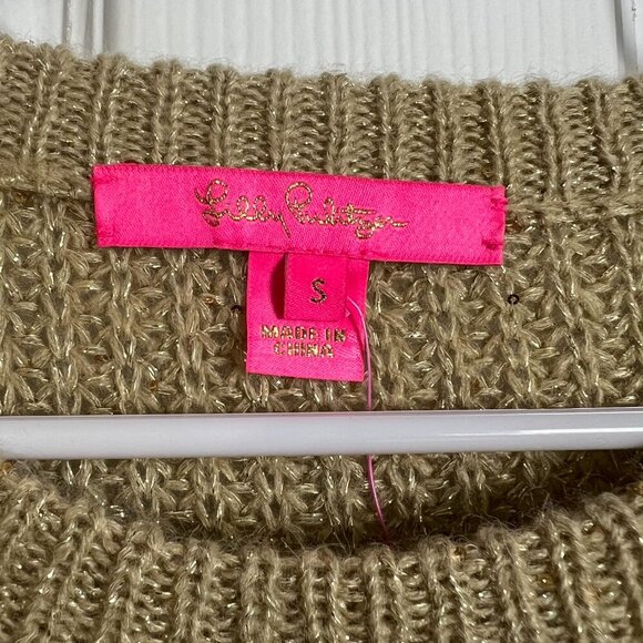 NWT Lilly Pulitzer Finney Sweater Sand Bar Sparkle Strip Size S - Picture 8 of 13